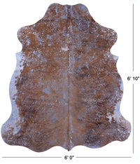 Thumbnail for Metallic Natural Cowhide Rug - Large 6'10