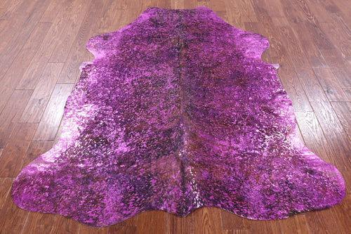 Metallic Natural Cowhide Rug - Large 6'4