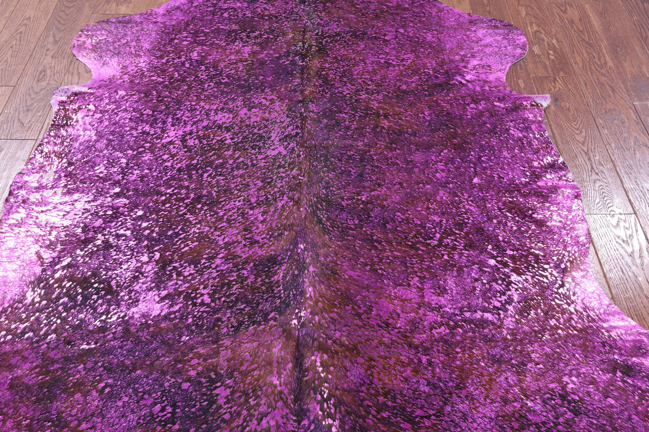 Metallic Natural Cowhide Rug - Large 6'4"H x 5'5"W