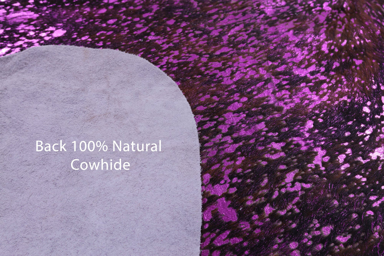 Metallic Natural Cowhide Rug - Large 6'4"H x 5'5"W
