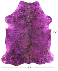 Thumbnail for Metallic Natural Cowhide Rug - Large 6'4