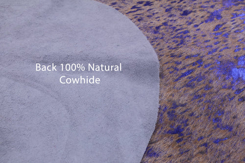 Metallic Natural Cowhide Rug - Large 6'8