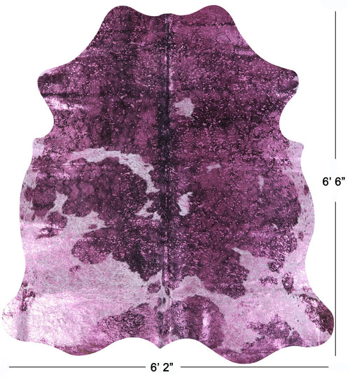 Metallic Natural Cowhide Rug - Large 6'6