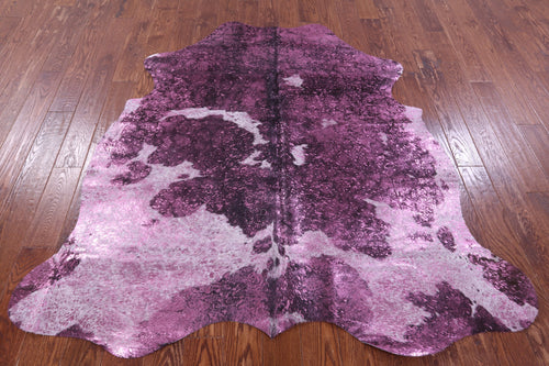 Metallic Natural Cowhide Rug - Large 6'6