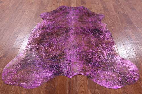 Metallic Natural Cowhide Rug - Large 6'8