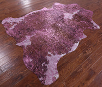 Thumbnail for Metallic Natural Cowhide Rug - Large 6'11