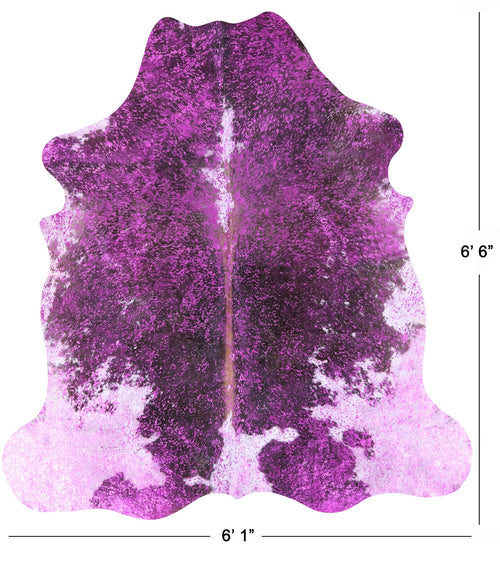 Metallic Natural Cowhide Rug - Large 6'6