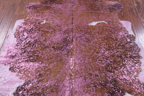Metallic Natural Cowhide Rug - Large 6'6