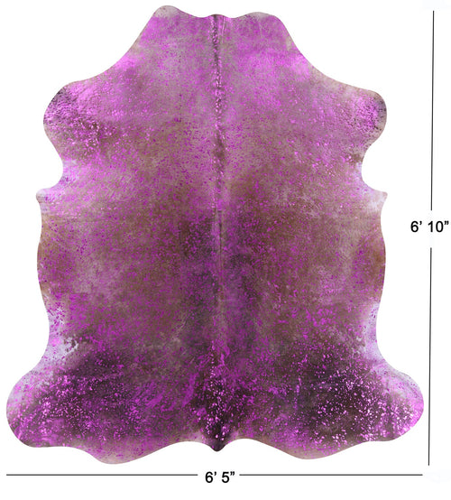 Metallic Natural Cowhide Rug - Large 6'10