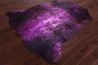 Thumbnail for Metallic Natural Cowhide Rug - Medium 6'1