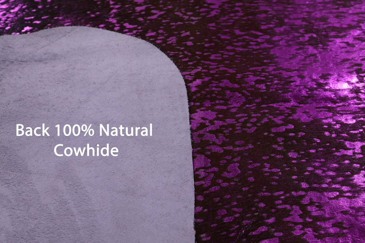 Metallic Natural Cowhide Rug - Medium 6'1"H x 6'0"W