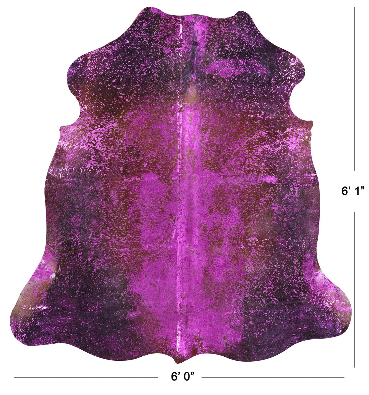 Metallic Natural Cowhide Rug - Medium 6'1"H x 6'0"W