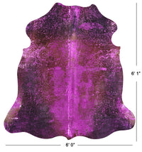 Thumbnail for Metallic Natural Cowhide Rug - Medium 6'1