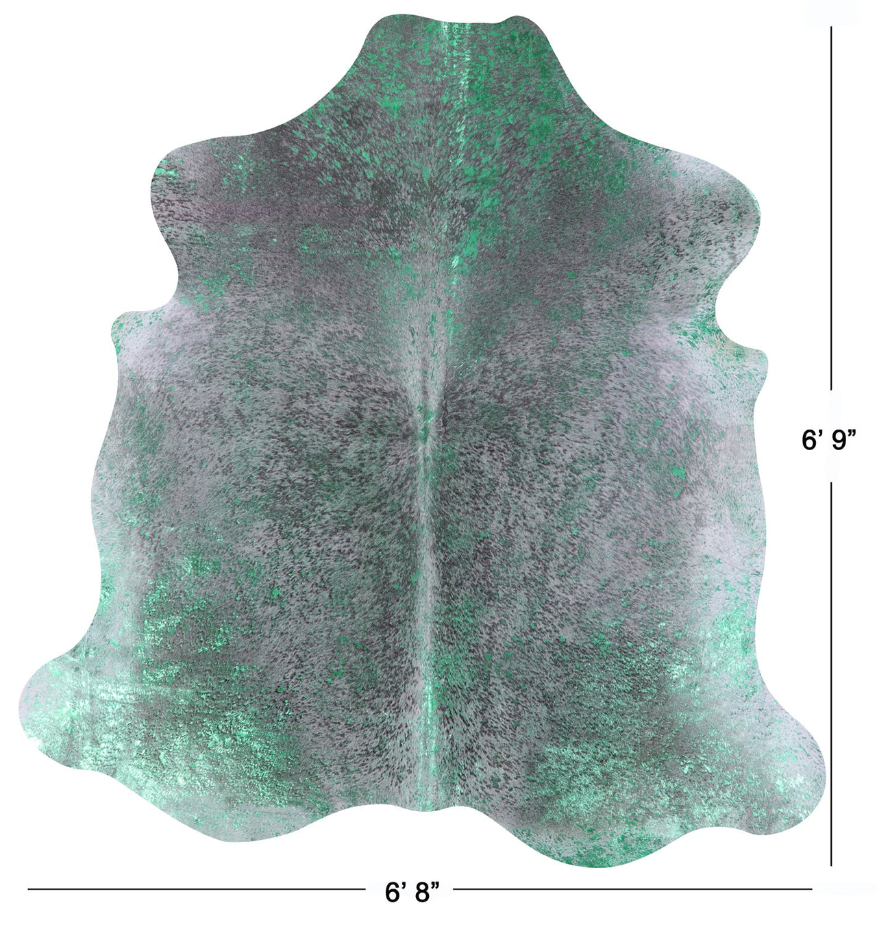 Metallic Natural Cowhide Rug - Large 6'9"H x 6'8"W