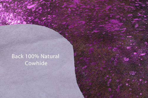 Metallic Natural Cowhide Rug - Large 6'10