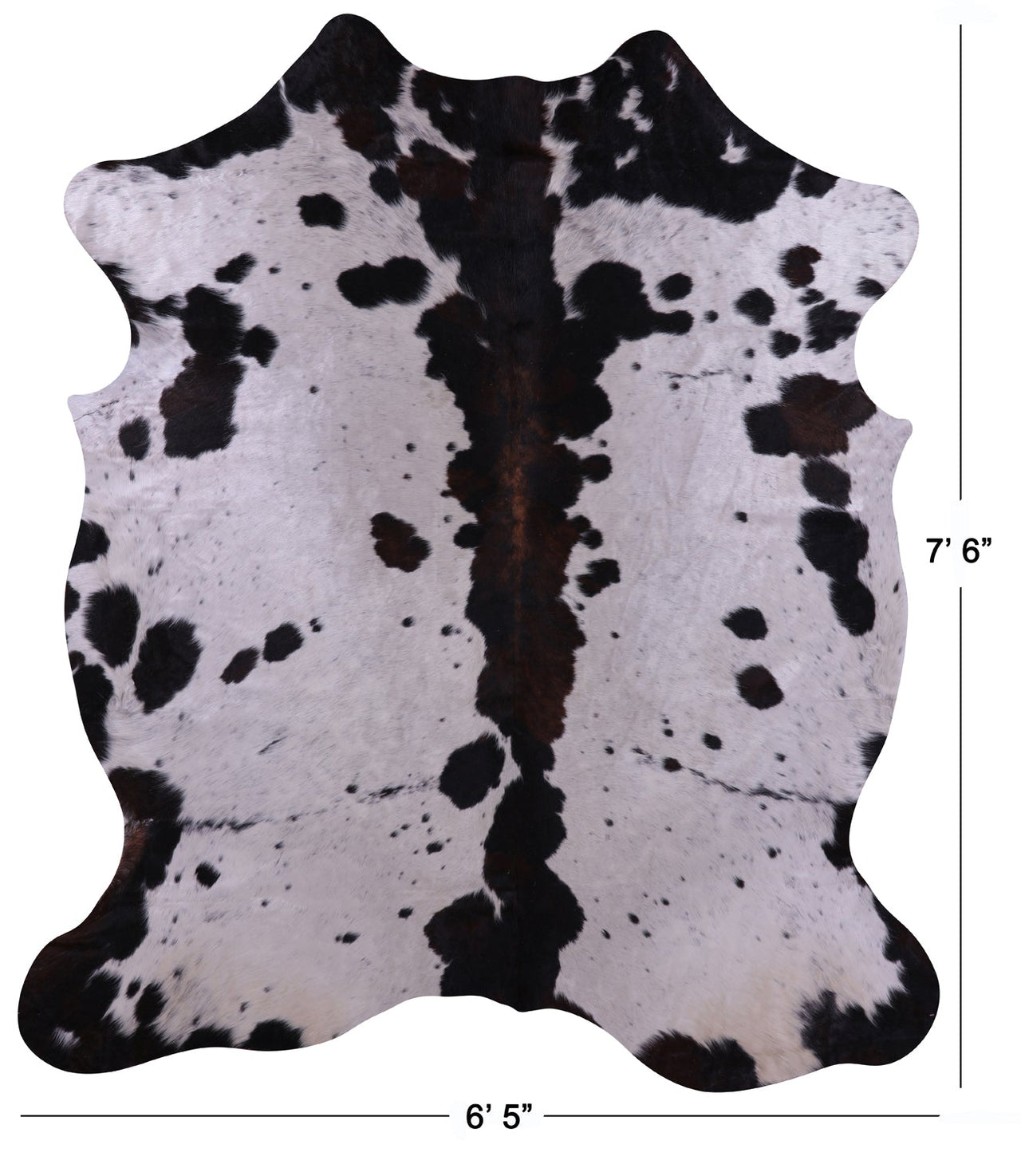 Tricolor Natural Cowhide Rug - X-Large 7'6"H x 6'5"W