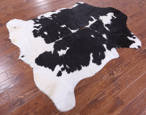 Black & White Natural Cowhide Rug - Large 6'8