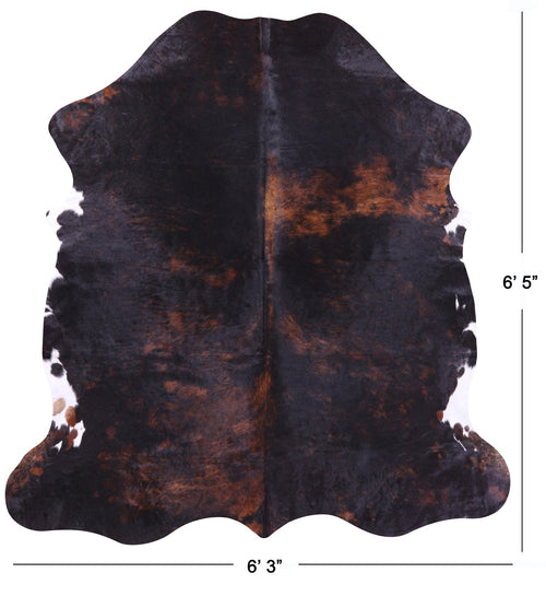 Tricolor Natural Cowhide Rug - Large 6'5