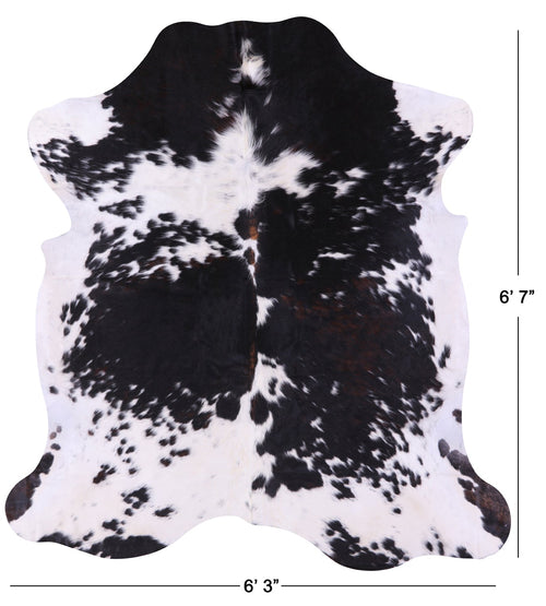 Black & White Natural Cowhide Rug - Large 6'7