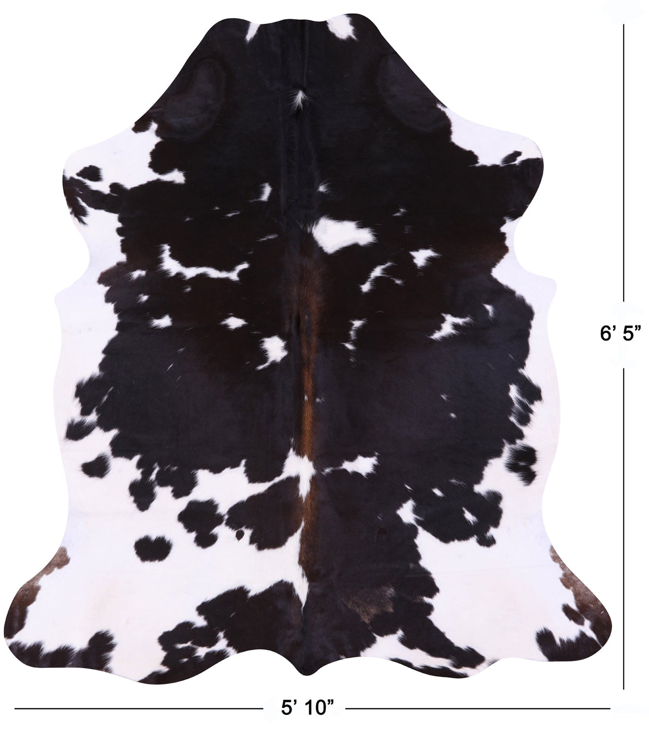 Black & White Natural Cowhide Rug - Large 6'5"H x 5'10"W