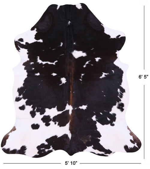 Black & White Natural Cowhide Rug - Large 6'5