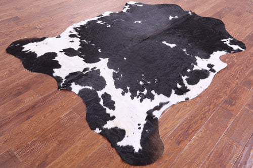 Black & White Natural Cowhide Rug - Large 6'11