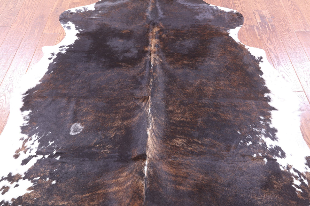 Dark Brindle Natural Cowhide Rug - X-Large 7'5"H x 6'9"W