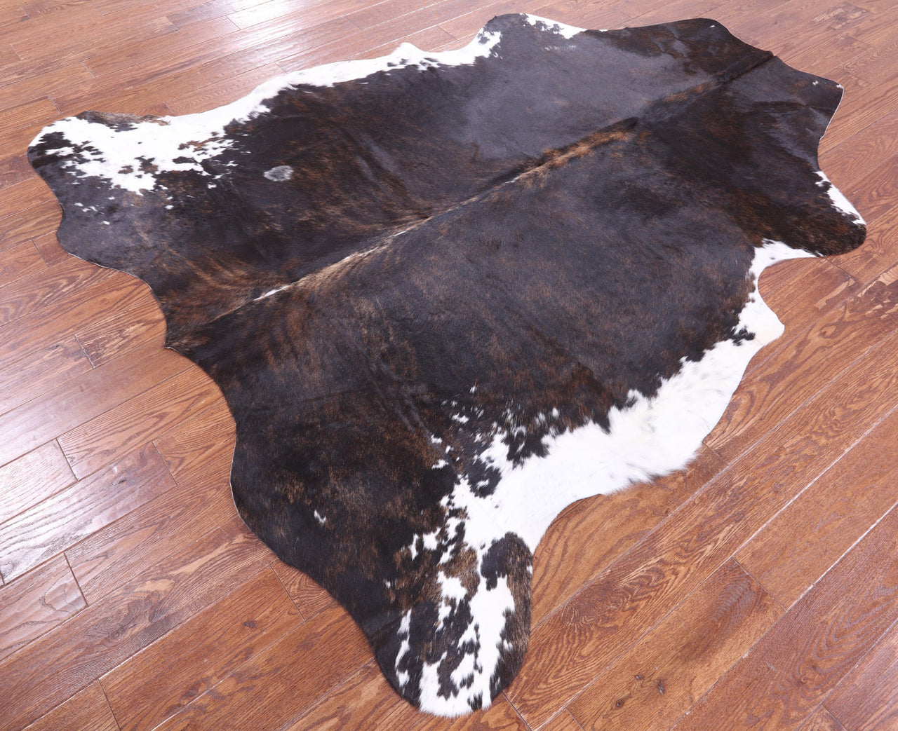 Dark Brindle Natural Cowhide Rug - X-Large 7'5"H x 6'9"W