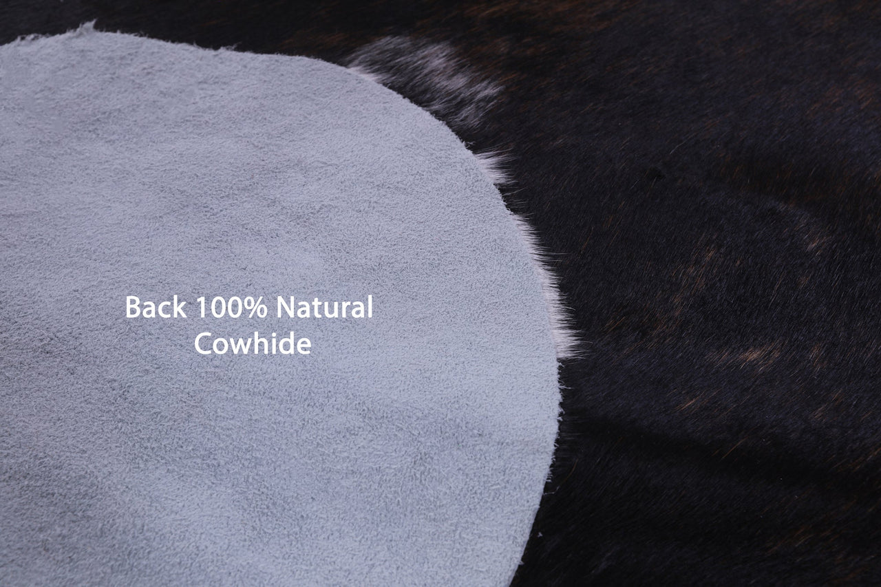 Dark Brindle Natural Cowhide Rug - X-Large 7'5"H x 6'9"W