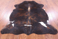 Thumbnail for Dark Brindle Natural Cowhide Rug - Large 6'7