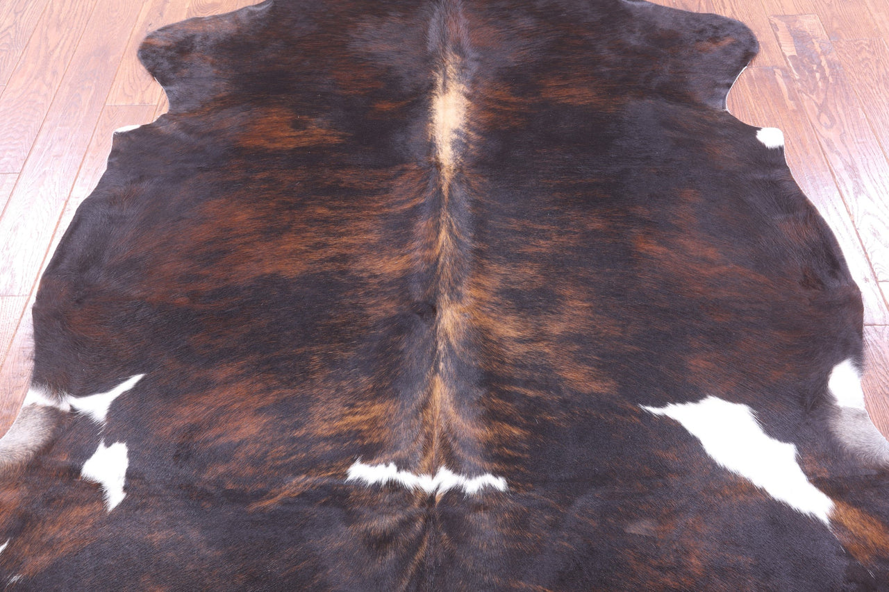 Dark Brindle Natural Cowhide Rug - Large 6'7"H x 6'1"W