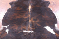 Thumbnail for Dark Brindle Natural Cowhide Rug - Large 6'7