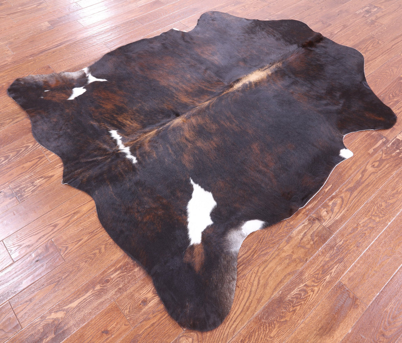Dark Brindle Natural Cowhide Rug - Large 6'7"H x 6'1"W
