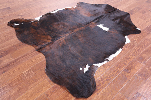 Dark Brindle Natural Cowhide Rug - Large 6'7