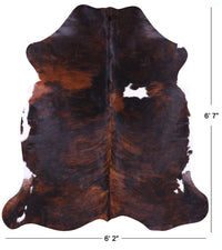 Thumbnail for Dark Brindle Natural Cowhide Rug - Large 6'7