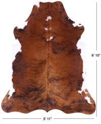 Thumbnail for Brindle Natural Cowhide Rug - Large 6'10