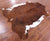 Brown & White Natural Cowhide Rug - Large 6'11"H x 6'3"W