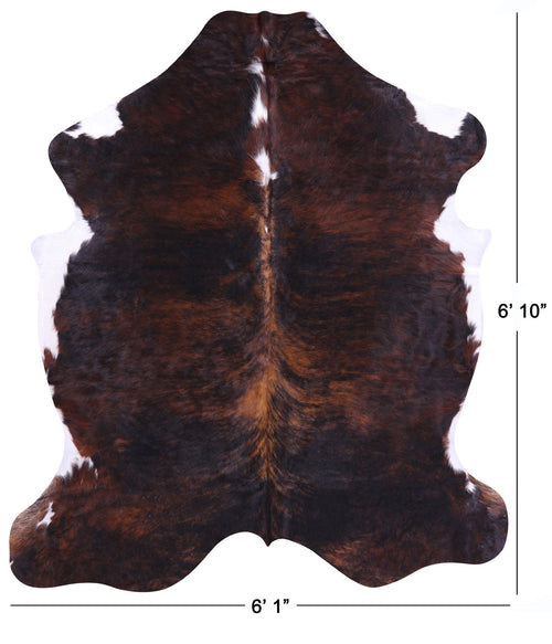 Dark Brindle Natural Cowhide Rug - Large 6'10