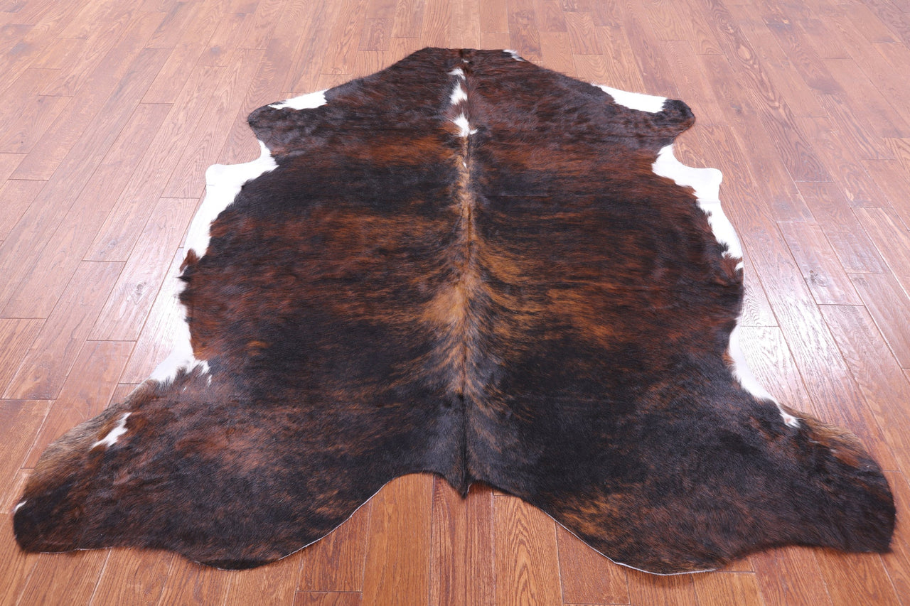 Dark Brindle Natural Cowhide Rug - Large 6'10"H x 6'1"W