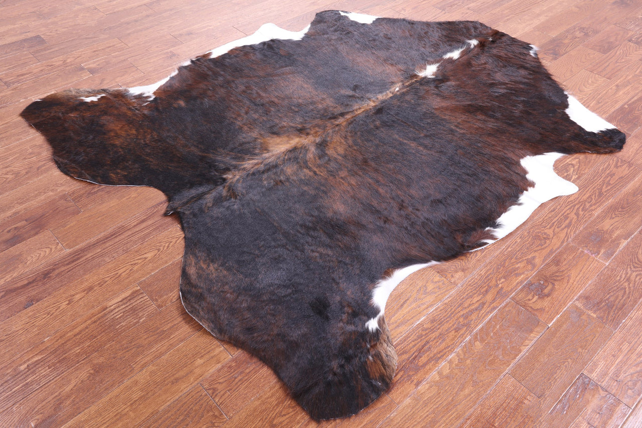 Dark Brindle Natural Cowhide Rug - Large 6'10"H x 6'1"W