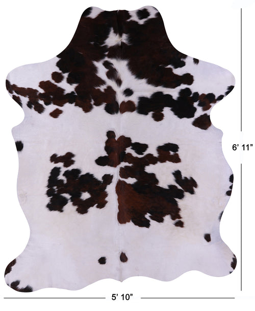 Tricolor Natural Cowhide Rug - Large 6'11