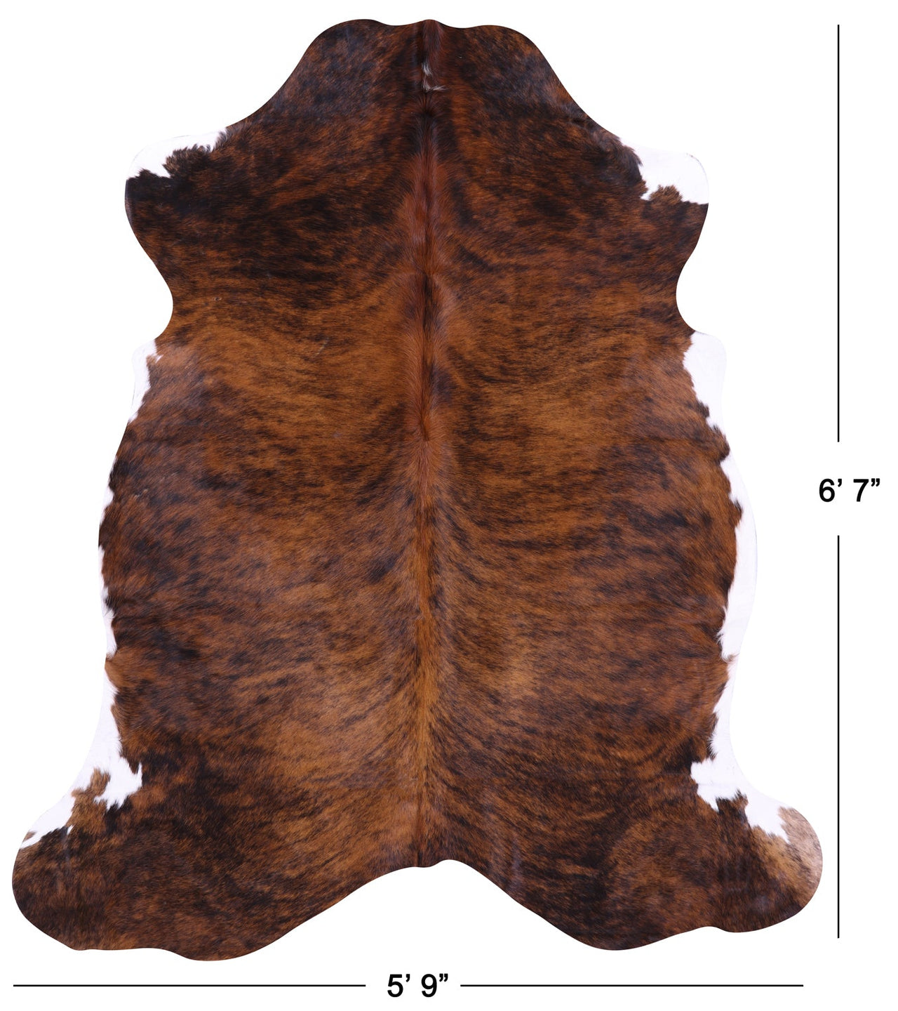 Brindle Natural Cowhide Rug - Large 6'7"H x 5'9"W