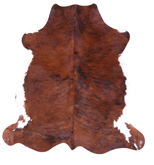 Brown & White Natural Cowhide Rug - Medium 6'1
