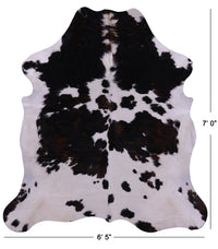 Thumbnail for Black & White Natural Cowhide Rug - X-Large 7'0