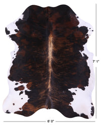 Thumbnail for Tricolor Natural Cowhide Rug - X-Large 7'1
