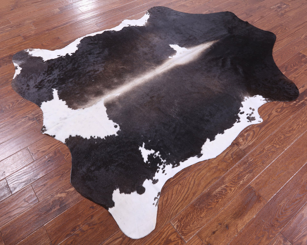 Black & White Natural Cowhide Rug - X-Large 7'5"H x 6'3"W
