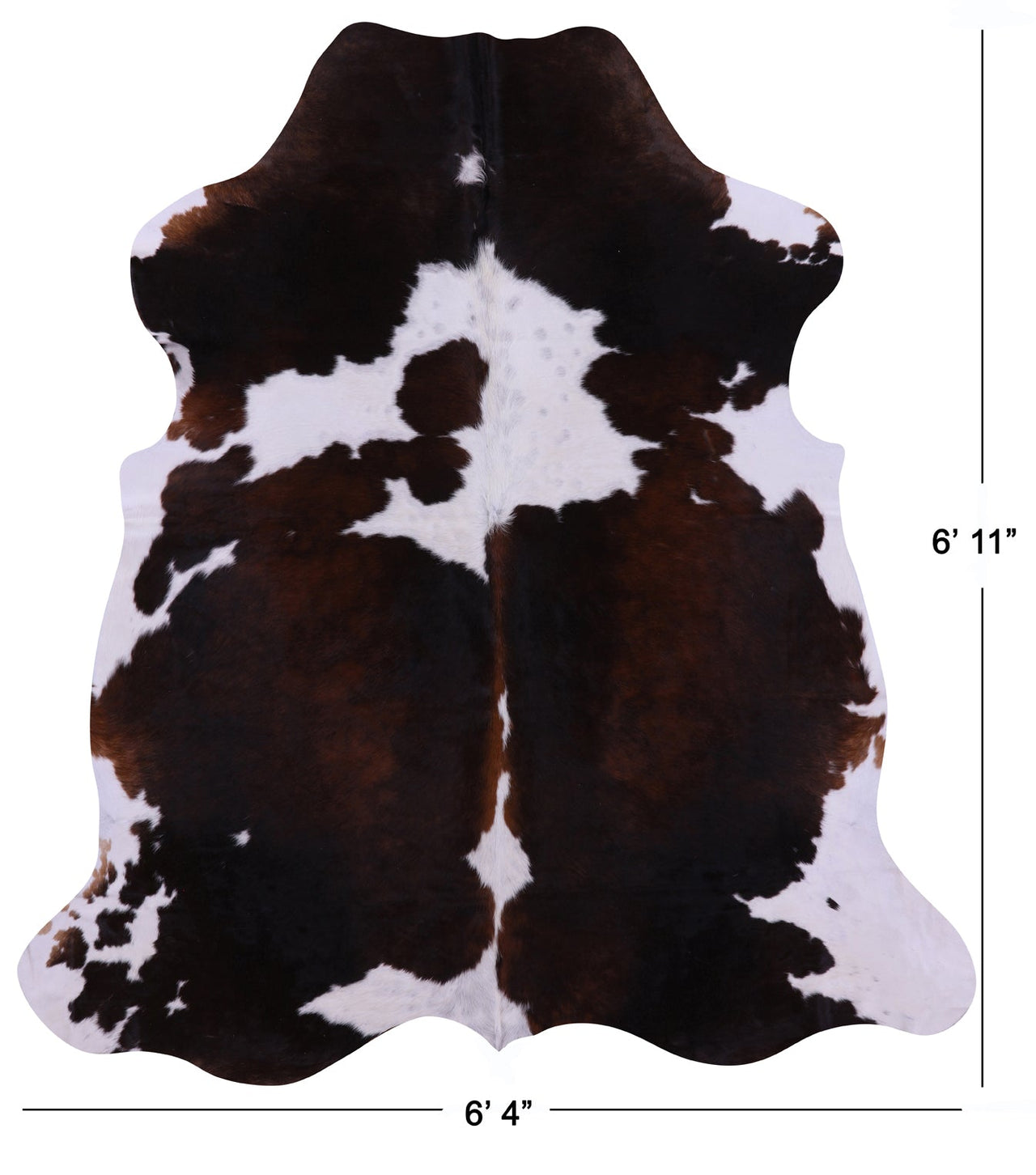 Tricolor Natural Cowhide Rug - Large 6'11"H x 6'4"W