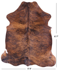 Thumbnail for Brindle Natural Cowhide Rug - Large 6'7