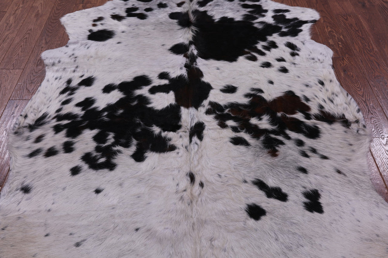 Black & White Natural Cowhide Rug - X-Large 7'1"H x 5'8"W