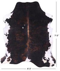 Thumbnail for Tricolor Natural Cowhide Rug - X-Large 7'0